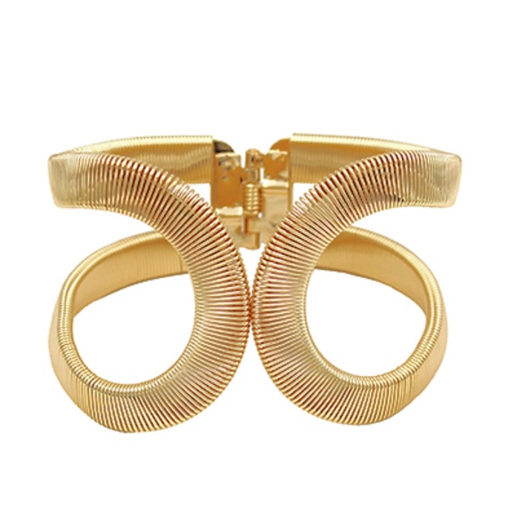 Double Omega Textured Wire Cuff - Picture 1 of 5